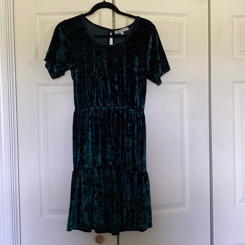 Crushed velvet gown.